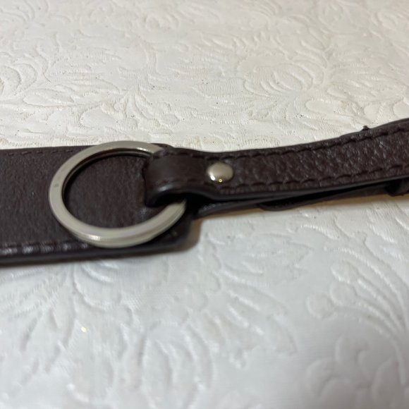 B. Makowsky Silver Metal & Leather Purse Charm Keychain w/Ring Luggage Tag 8.5" - Picture 14 of 14